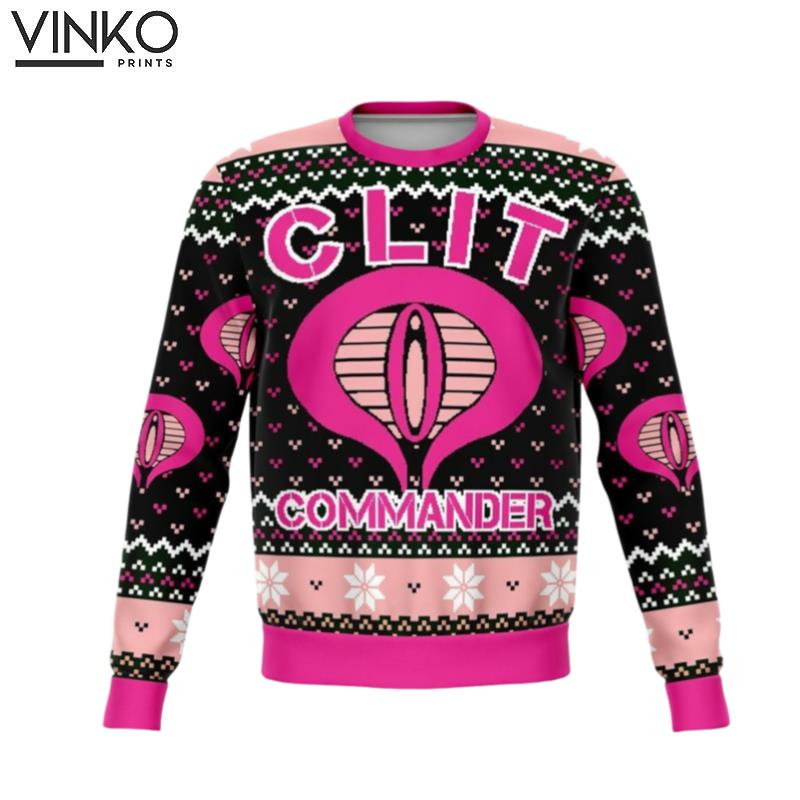 2022 Clit Commander Unisex Holiday Ugly Christmas Sweater