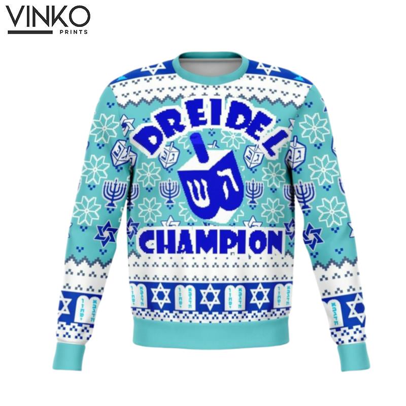 2022 Dreidel Champ Funny Ugly Christmas Sweater