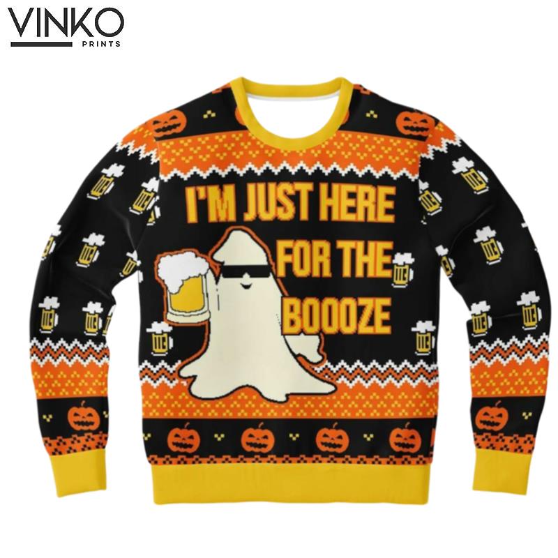 2022 Just Here For The Booze Ugly Christmas Sweater