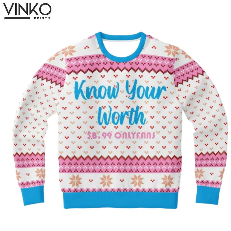 2022 KNOW YOUR WORTH Ugly Christmas Sweater