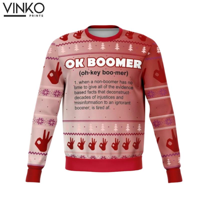 2022 Ok Boomer Mean Unisex Holiday Ugly Christmas Sweater