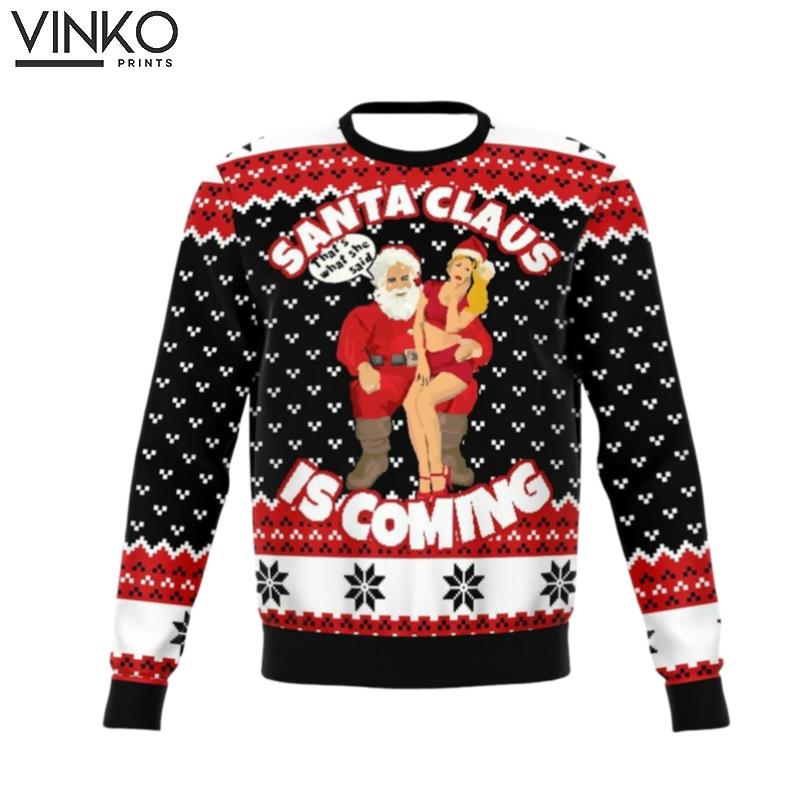 2022 Santa Is Coming 3d Ugly Christmas Sweater