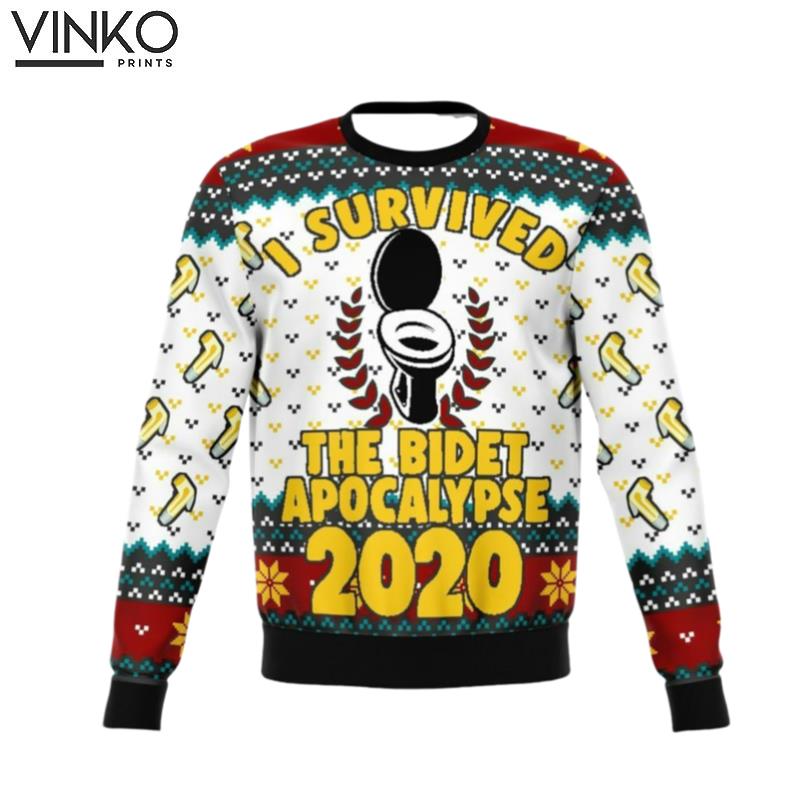 2022 Survived Bidet Apocalypse 2020 Ugly Christmas Sweater