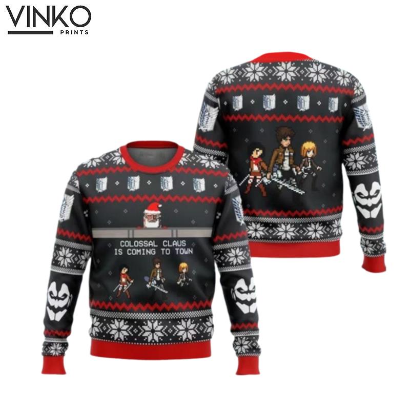 2023 Attack Series Titan Xmas Claus Ugly Christmas Sweater