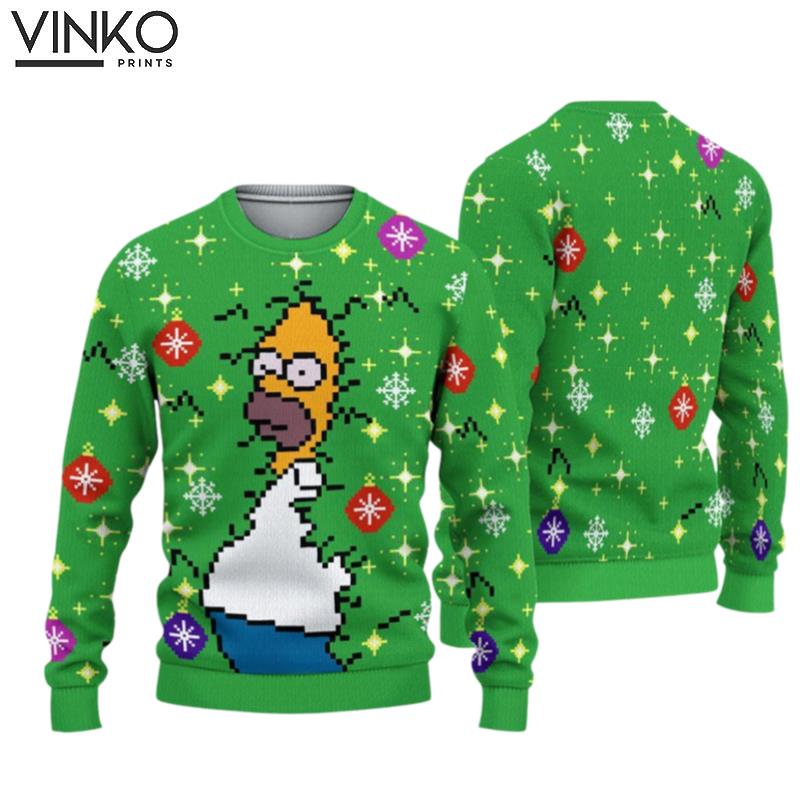 2023 Homer Bush Meme The Simpsons Ugly Christmas Sweater