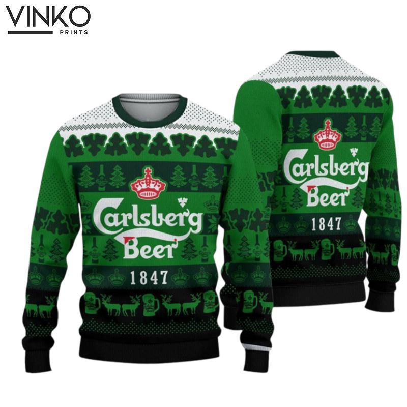 3D Carlsberg Print Ugly Christmas Sweater