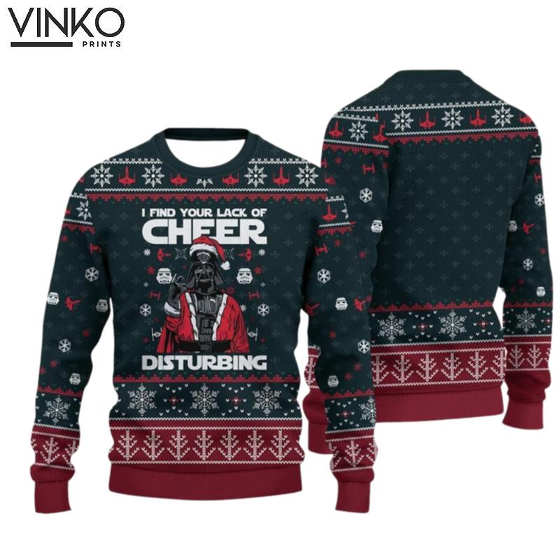 3D For Christmas Cheer Disturbing Ugly Christmas Sweater