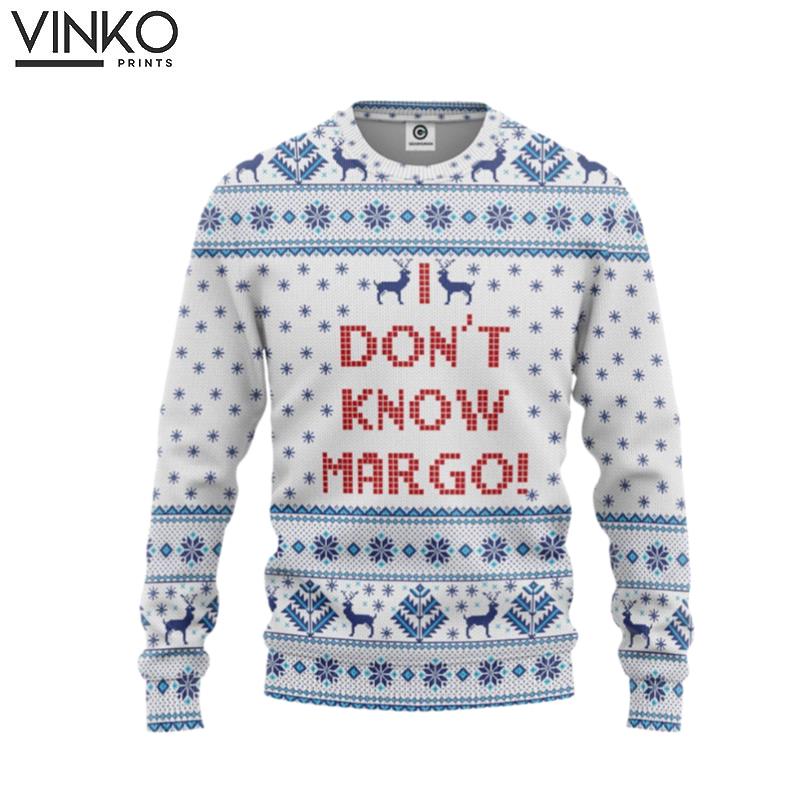 3D I Dont Know Margo National Lampoons Christmas Ugly Christmas Sweater