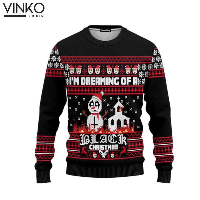 3D Im Dreaming Of A Black Christmas Ugly Christmas Sweater