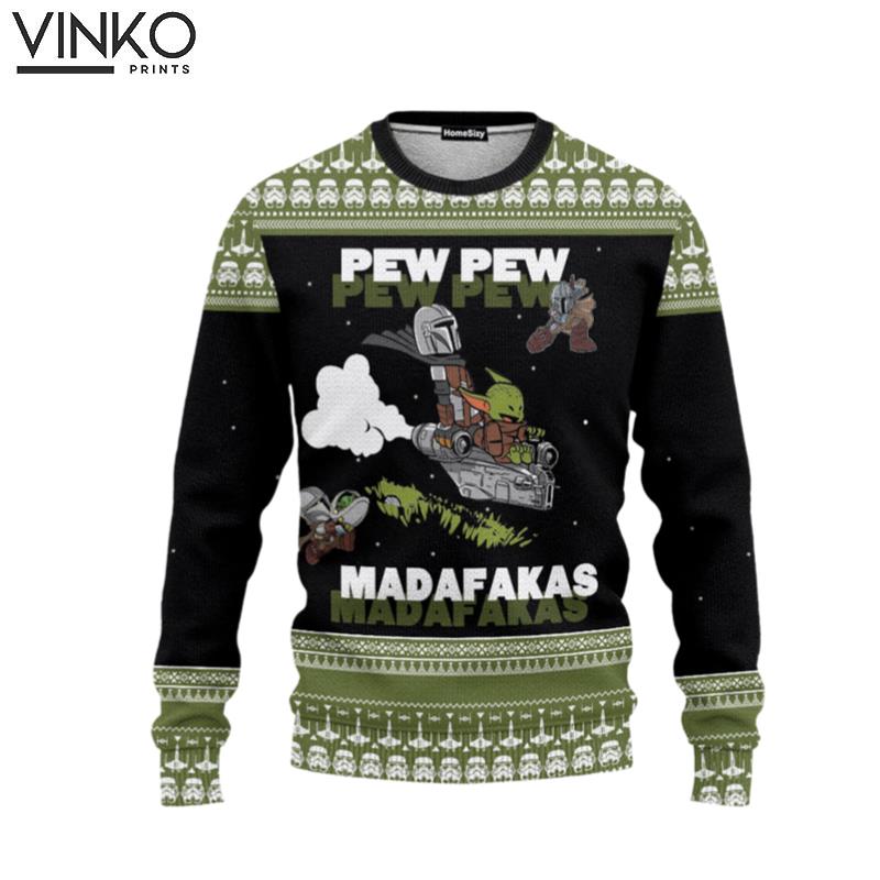 3D Mando and Baby Star War Ugly Christmas Sweater