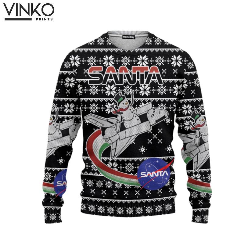 3D Nasa Santa Xmas Ugly Christmas Sweater