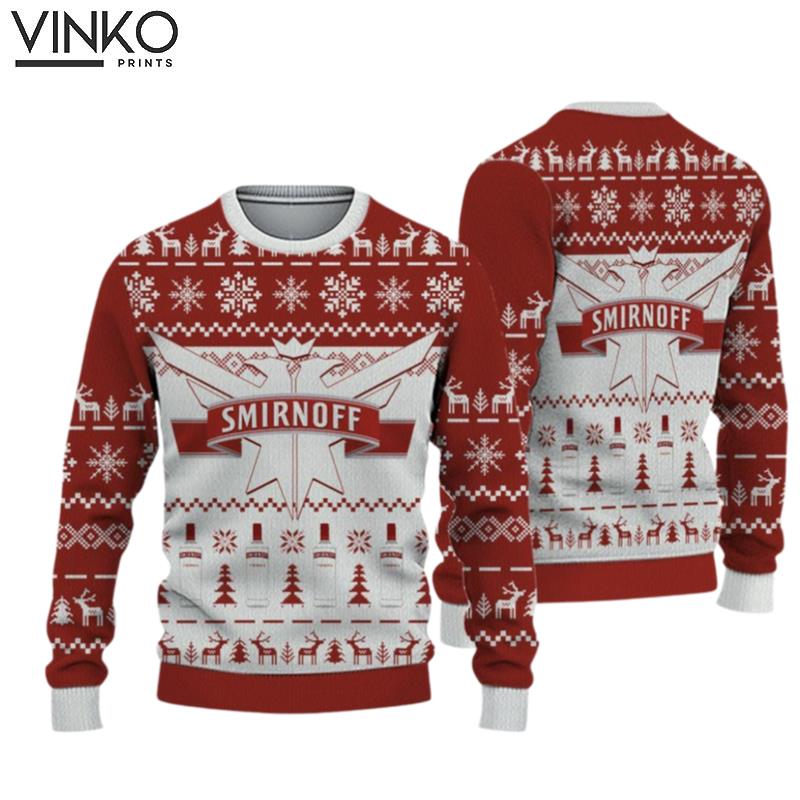 3D Smirnoff Beer Drinking Christmas 3D Ugly Christmas Sweater