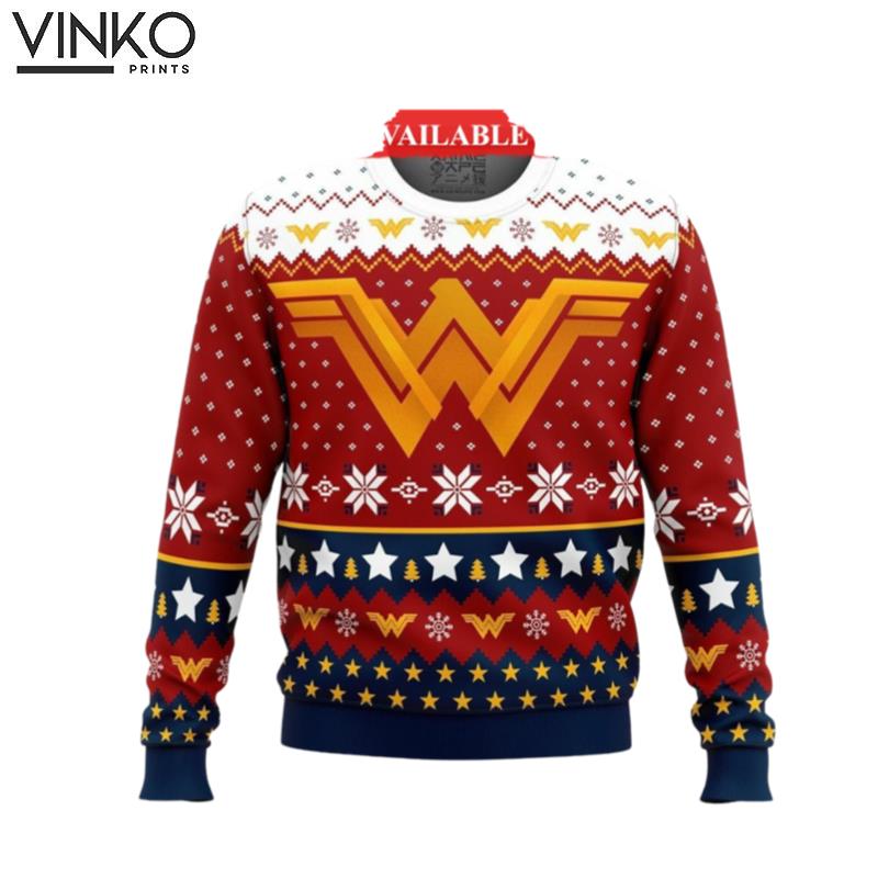 3D Super Heroes Wonder Woman Christmas Ugly Christmas Sweater