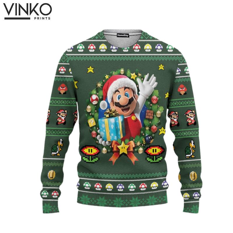 3D Ugly Santa Mario Christmas Custom Cosplay Ugly Christmas Sweater