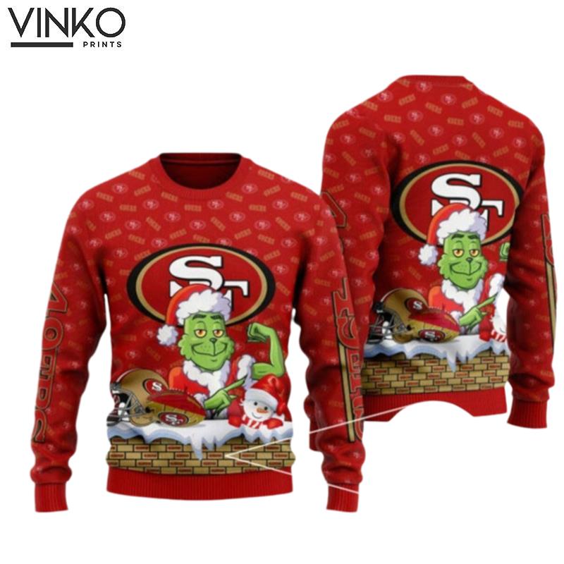 49ers Grin Football Ugly Christmas Sweater