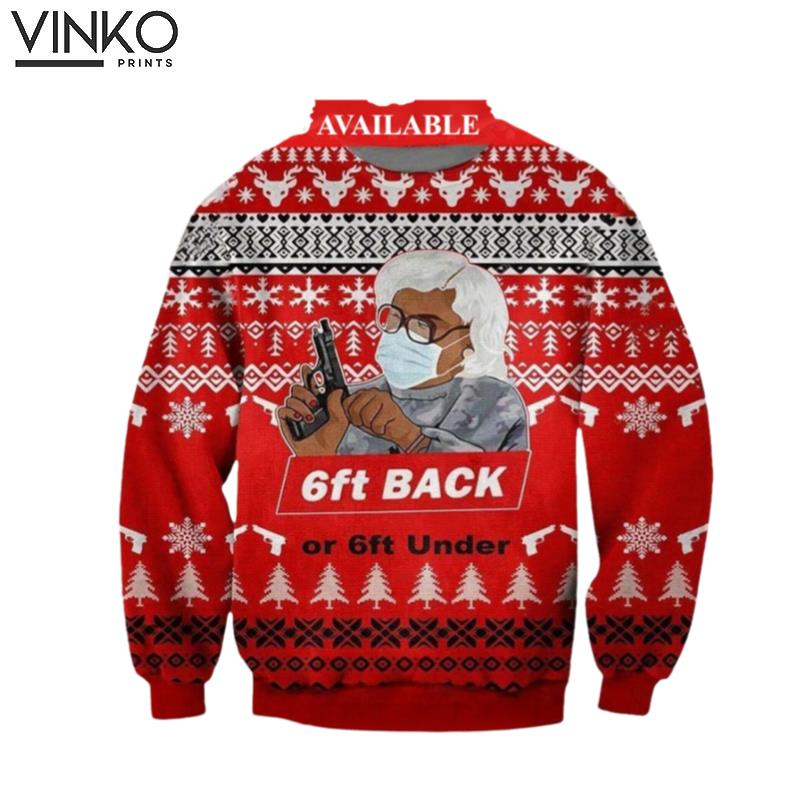 6ft Back Or 6ft Under 3D Ugly Christmas Sweater