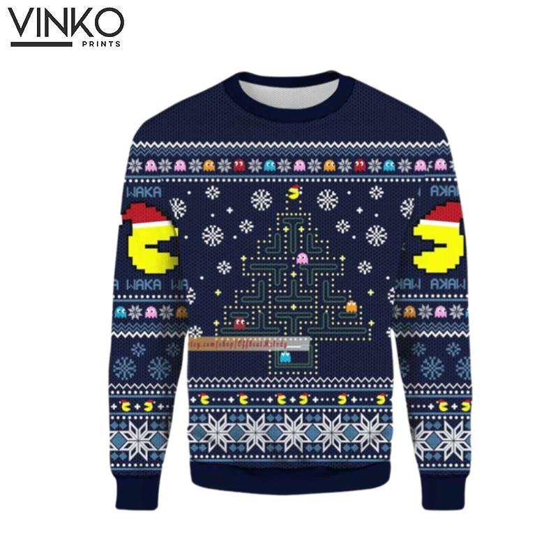 8Bit Ghosts Game 2022 3D Ugly Christmas Sweater