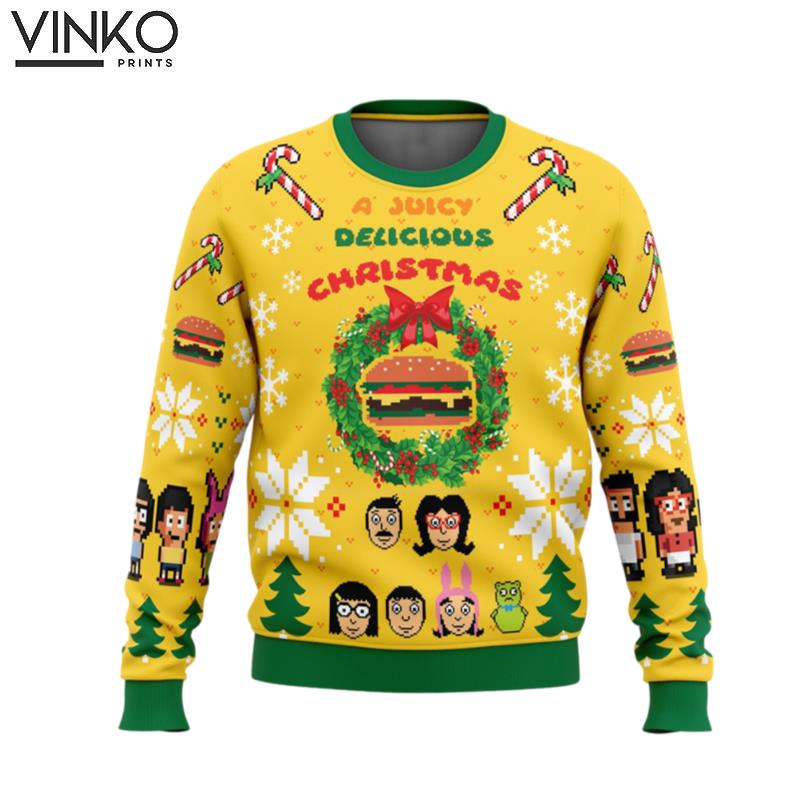 A Juicy Delicious Christmas Bob's Burgers Ugly Christmas Sweater