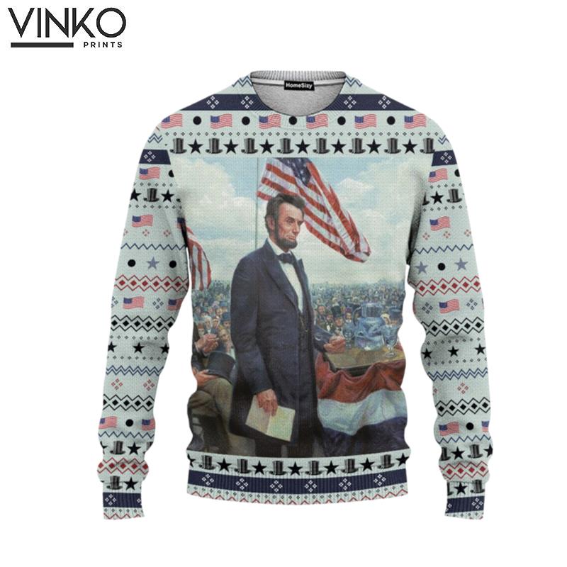 Abraham Lincoln Custom Cosplay Ugly Christmas Sweater