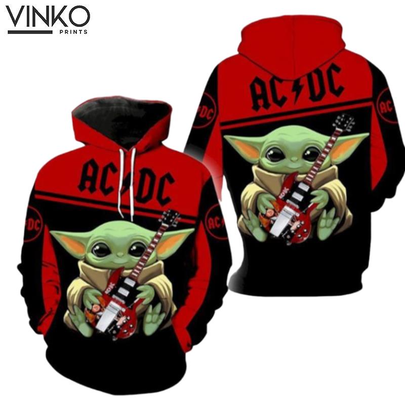 Ac Dc Baby Yoda New Full For Men And Women Hoodie