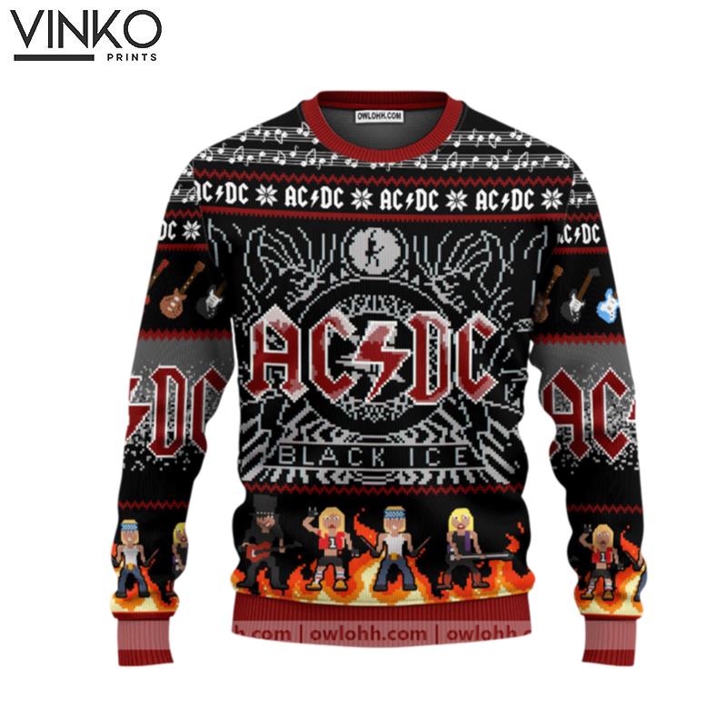 Acdc Rock Band Ugly Christmas Sweater