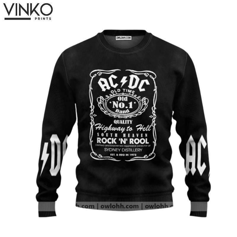 Acdc Rock Band X Whiskey Ugly Christmas Sweater