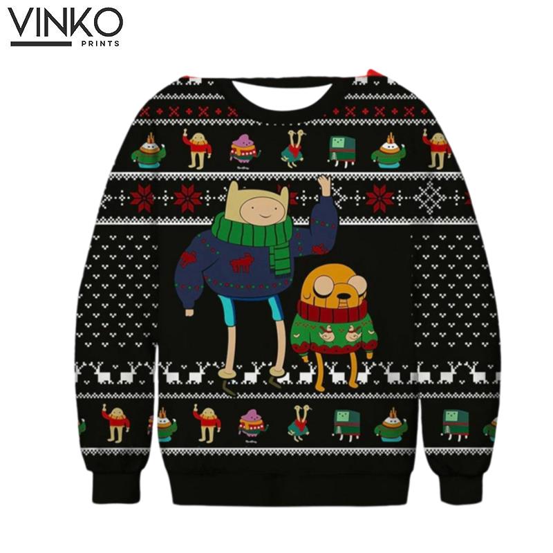 Adventure Time Christmas Unisex Woolen Ugly Christmas Sweater