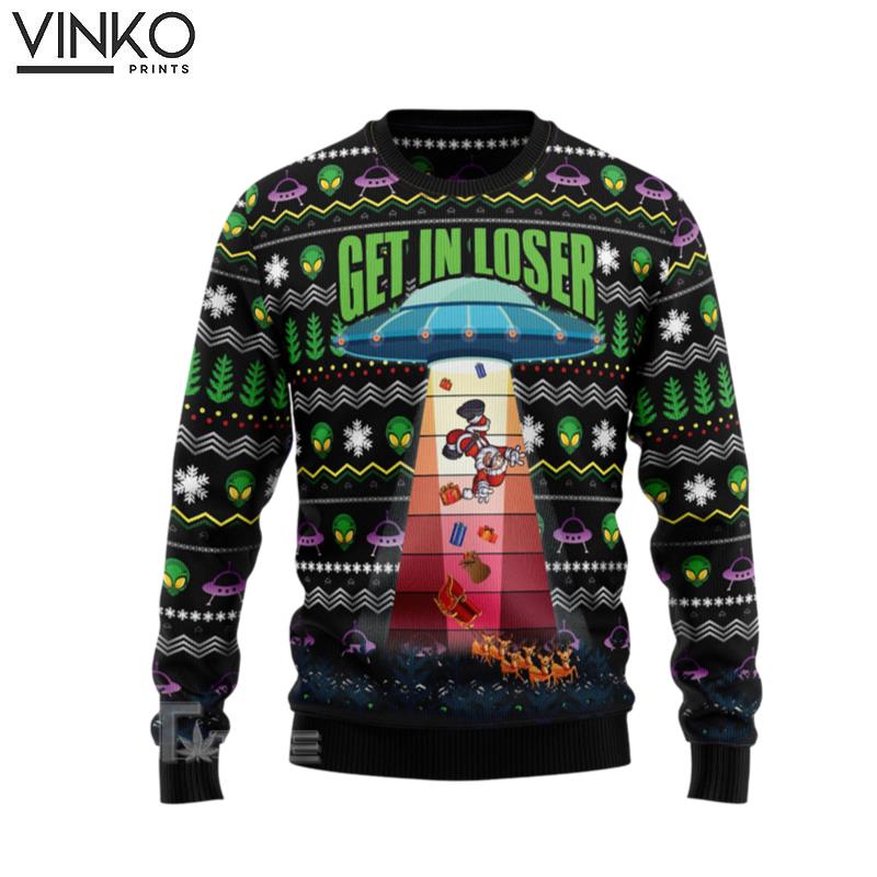 Alien Get In Loser Ugly Christmas Sweater