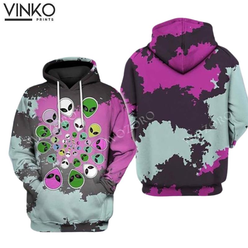 Alien Head Colorful 2 Hoodie