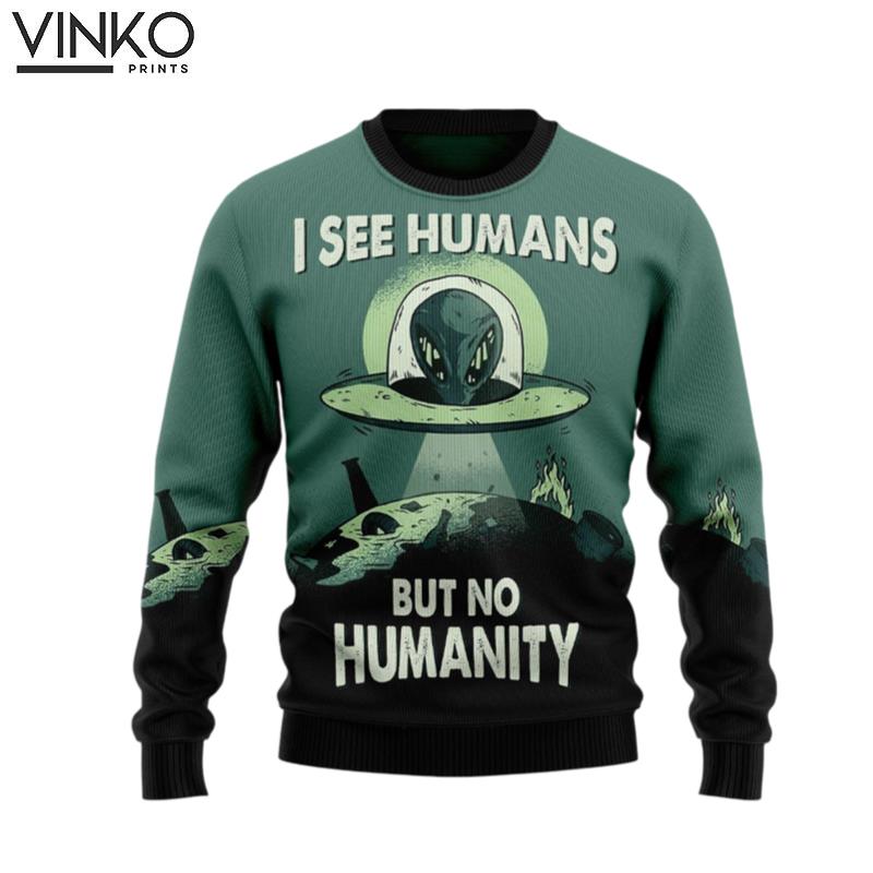 Alien No Humanity TY2910 Ugly Christmas Sweater