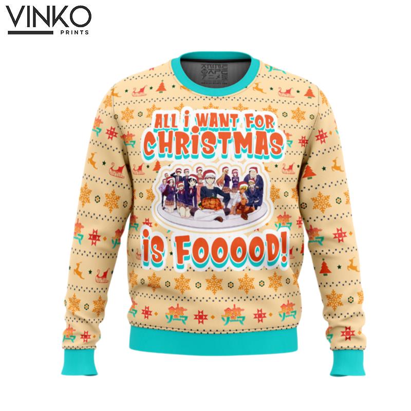 All I Want For Christmas Food Wars Culinary Academy Ugly Christmas Sweater