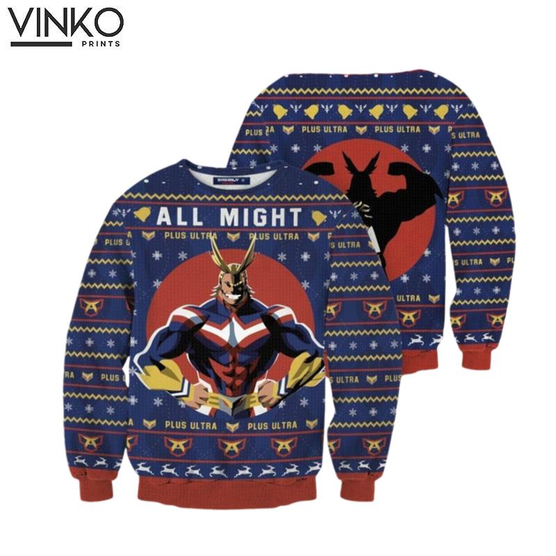 All Might Christmas Unisex Wool Woolen Ugly Christmas Sweater