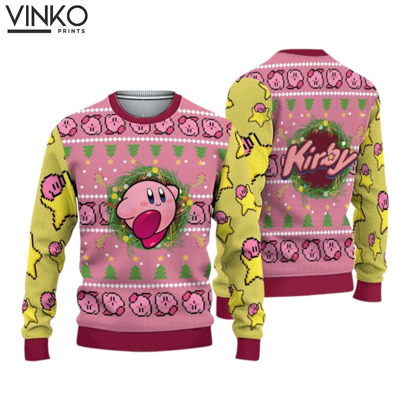 All Over Printed 3D Kirby Ugly Christmas Sweater