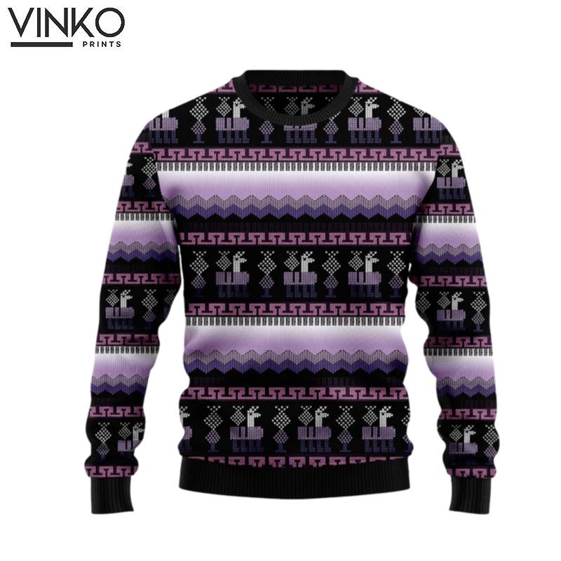 Alpaca Purple Pattern T810 Ugly Christmas Sweater