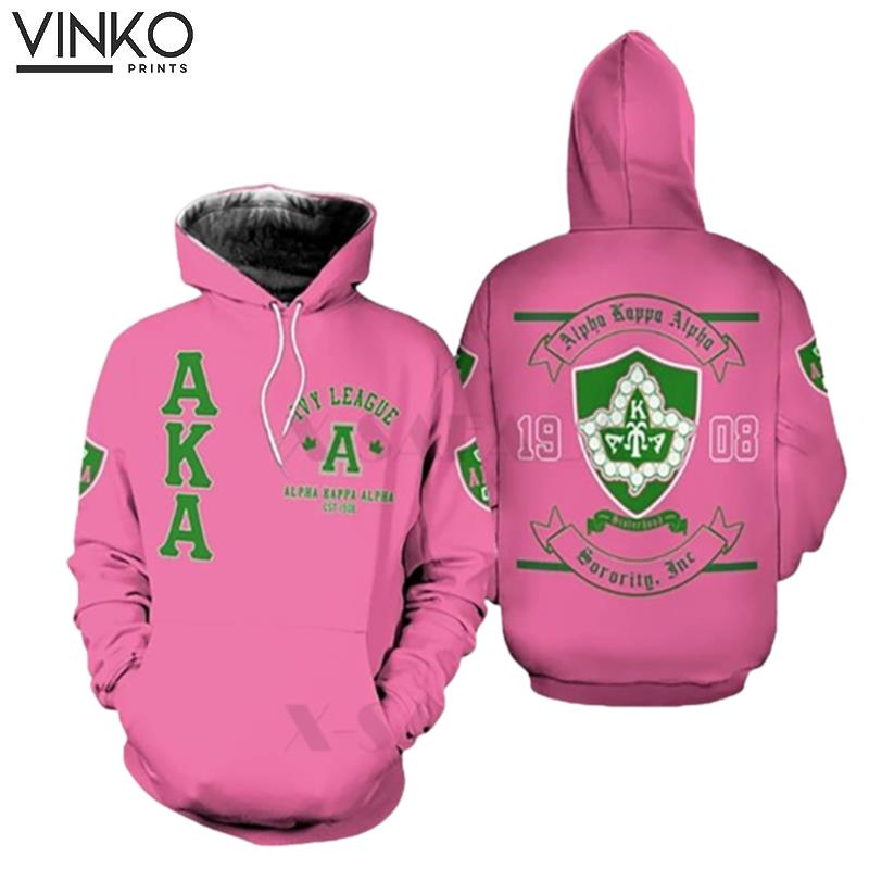 Alpha Kappa Alpha Aka 1908 Pink Style Society Pattern Tattoo Hoodie