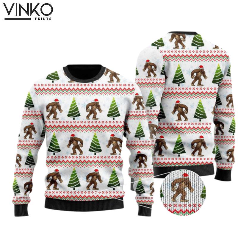 Amazing Bigfoot Christmas Tree Ugly Christmas Sweater