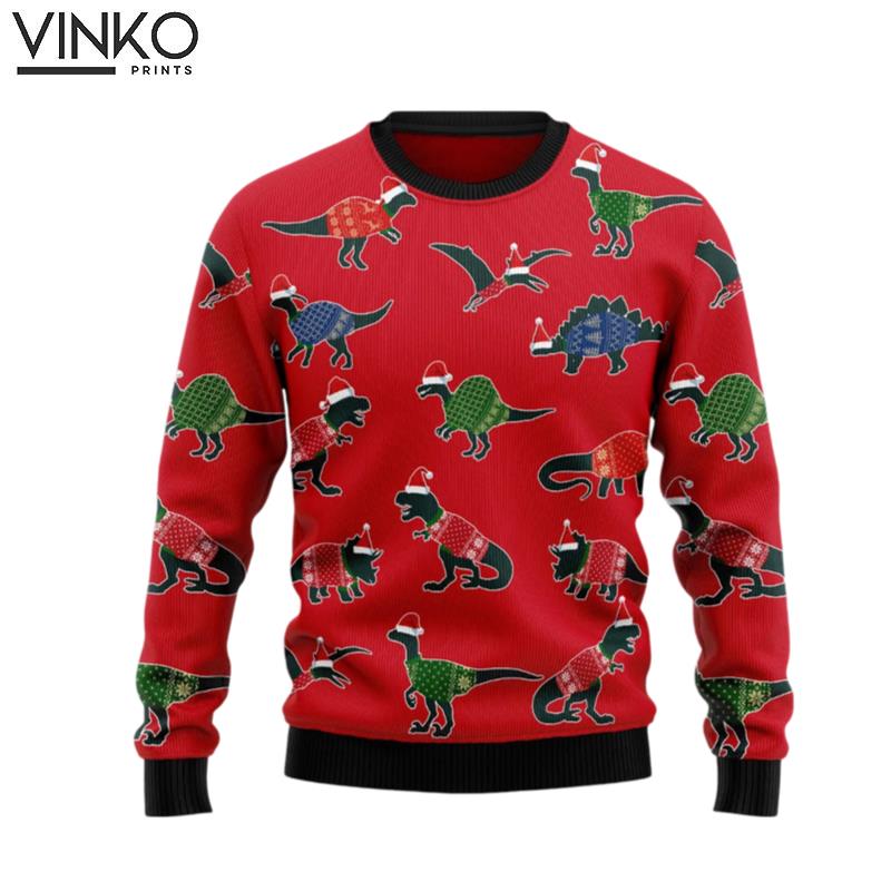 Amazing Dinosaur Christmas couples matching friends Ugly Christmas Sweater