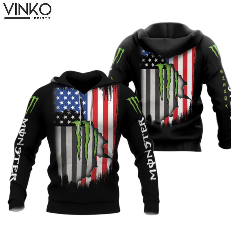 American Flag Monster Energy Hoodie