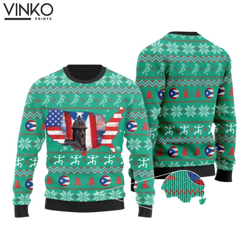 American Puerto Rico Ugly Christmas Sweater