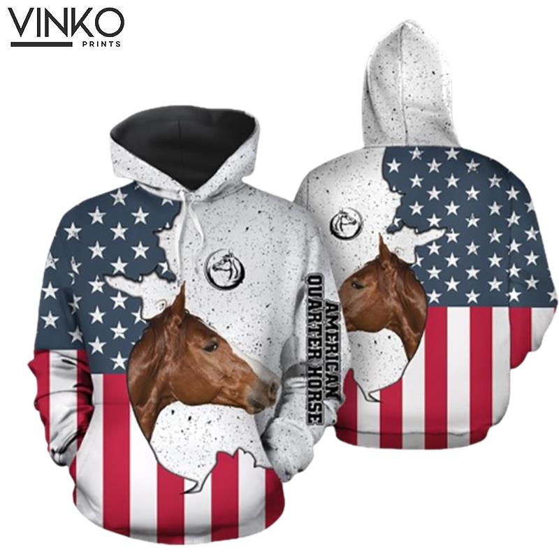 American Quarter Horse American Flag Hoodie