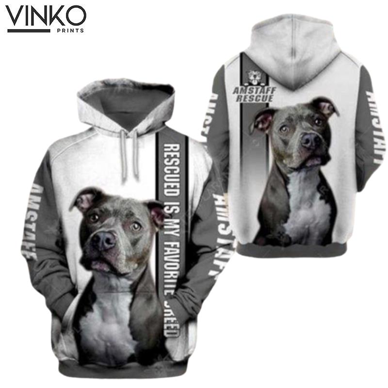 American Staffordshire Terrier Rescued Is My Favorite Breed Hoodie