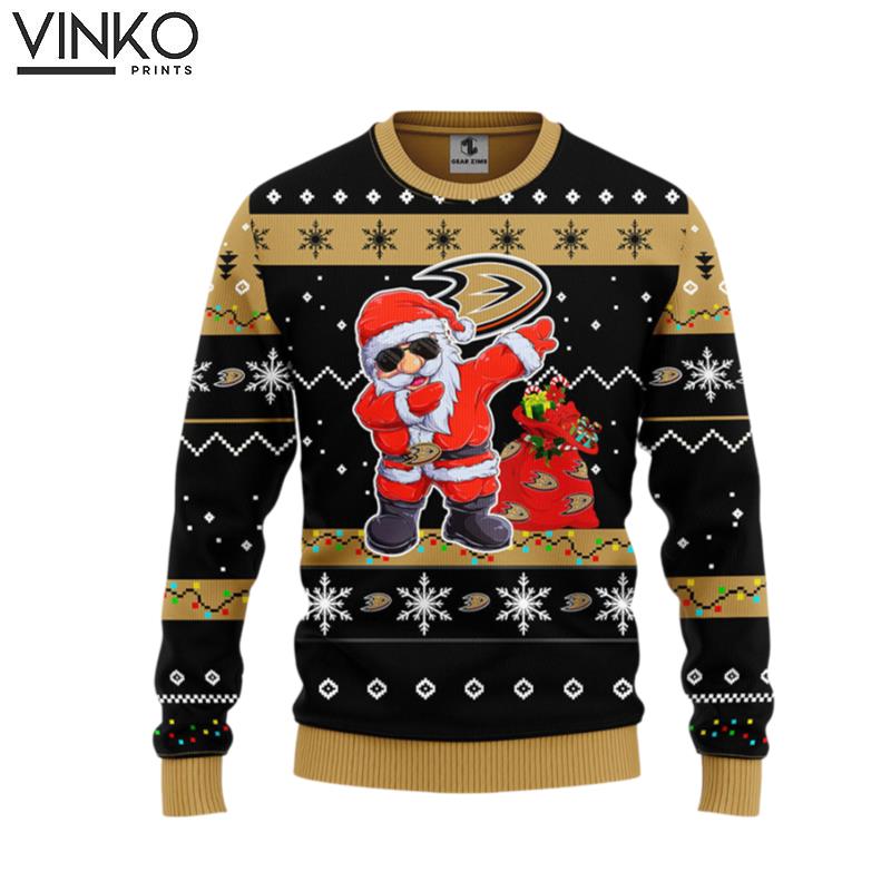 Anaheim Ducks Dabbing Santa Claus Ugly Christmas Sweater