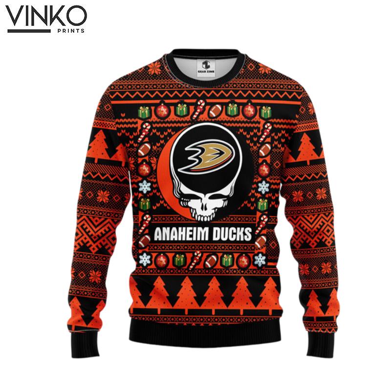 Anaheim Ducks Grateful Dead Ugly Ugly Christmas Sweater