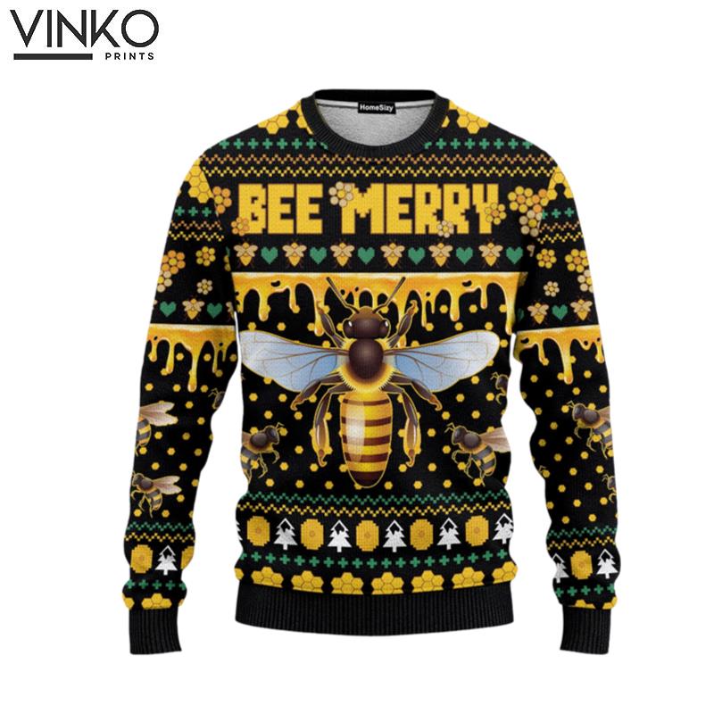 Animal Bee Merry Ugly Christmas Sweater