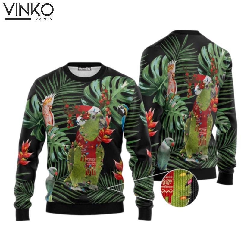 Animal Funny Parrot Tropical Ugly Christmas Sweater