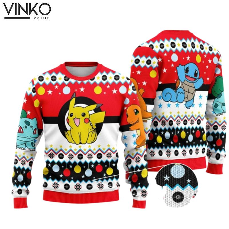 Anime Christmas Anime Pika Anime Xmas Ugly Christmas Sweater