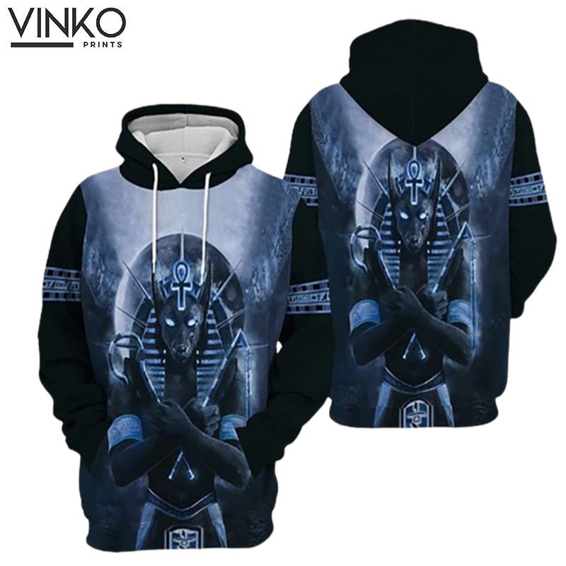 Anubis God Blue Ancient Egypt Hoodie