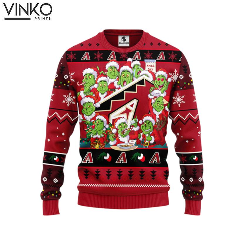 Arizona Diamondbacks 12 Grinch Xmas Day Ugly Christmas Sweater