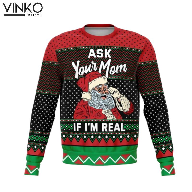 Ask Your Mom 2022 Naughty Holiday Ugly Christmas Sweater