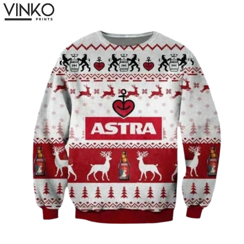 Astra Beer Beer Lover Ugly Christmas Sweater